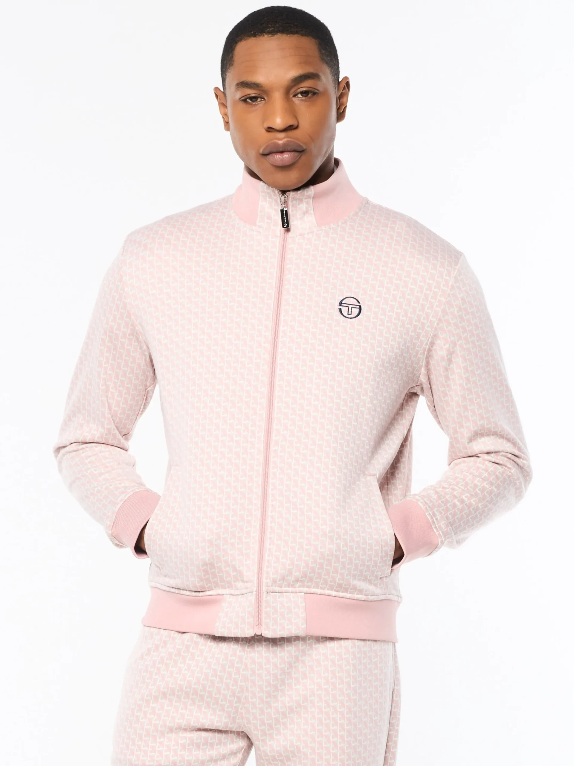 Paolo Knit Track Jacket- Pale Mauve