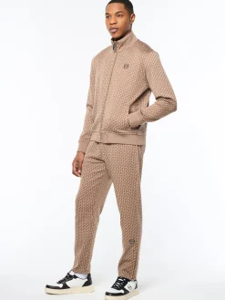 Paolo Knit Track Jacket- Taupe Grey