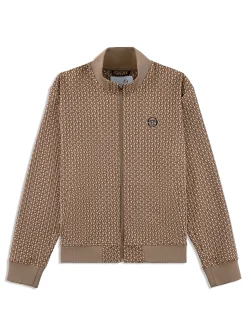 Paolo Knit Track Jacket- Taupe Grey