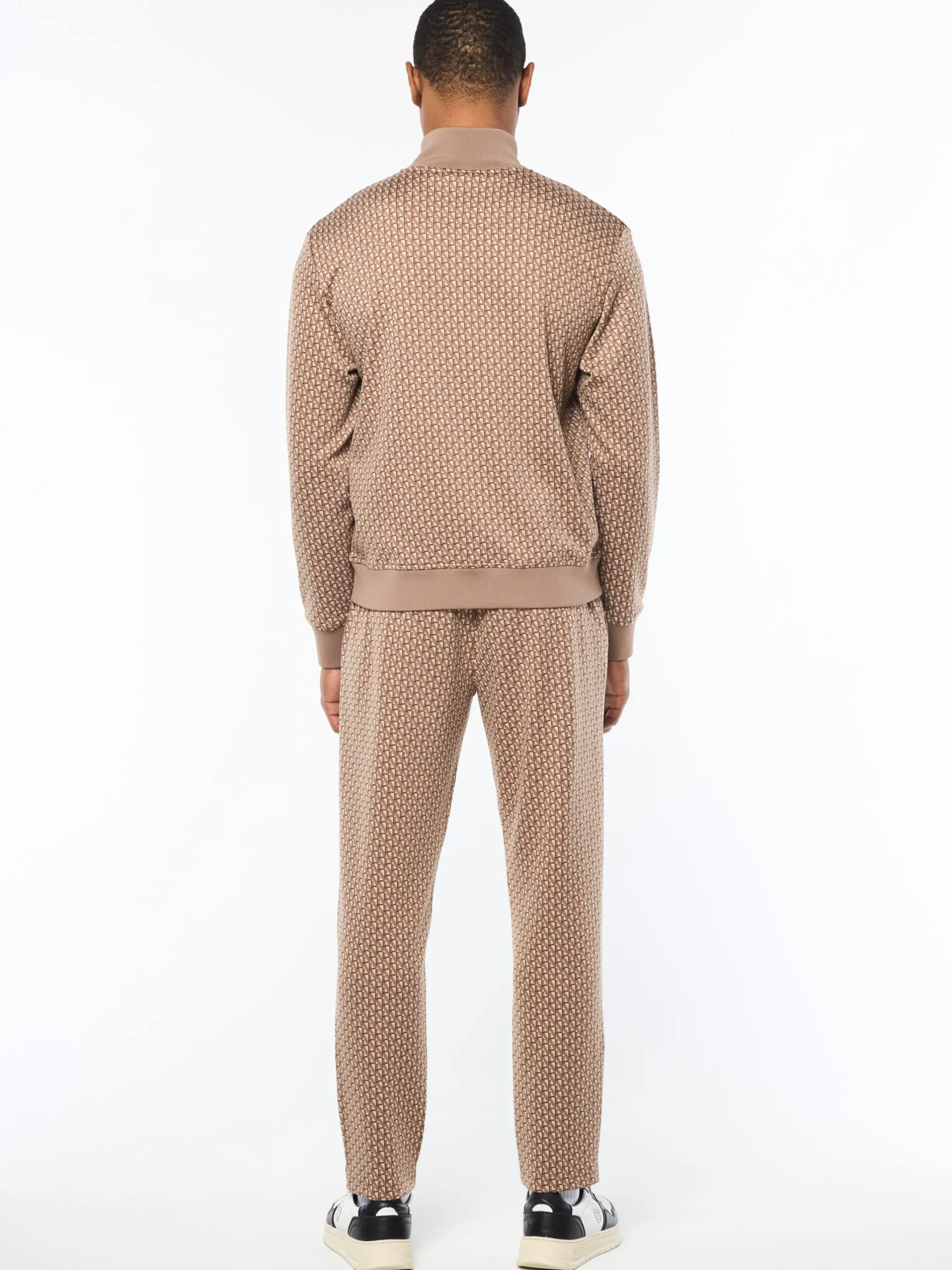 Paolo Knit Track Jacket- Taupe Grey