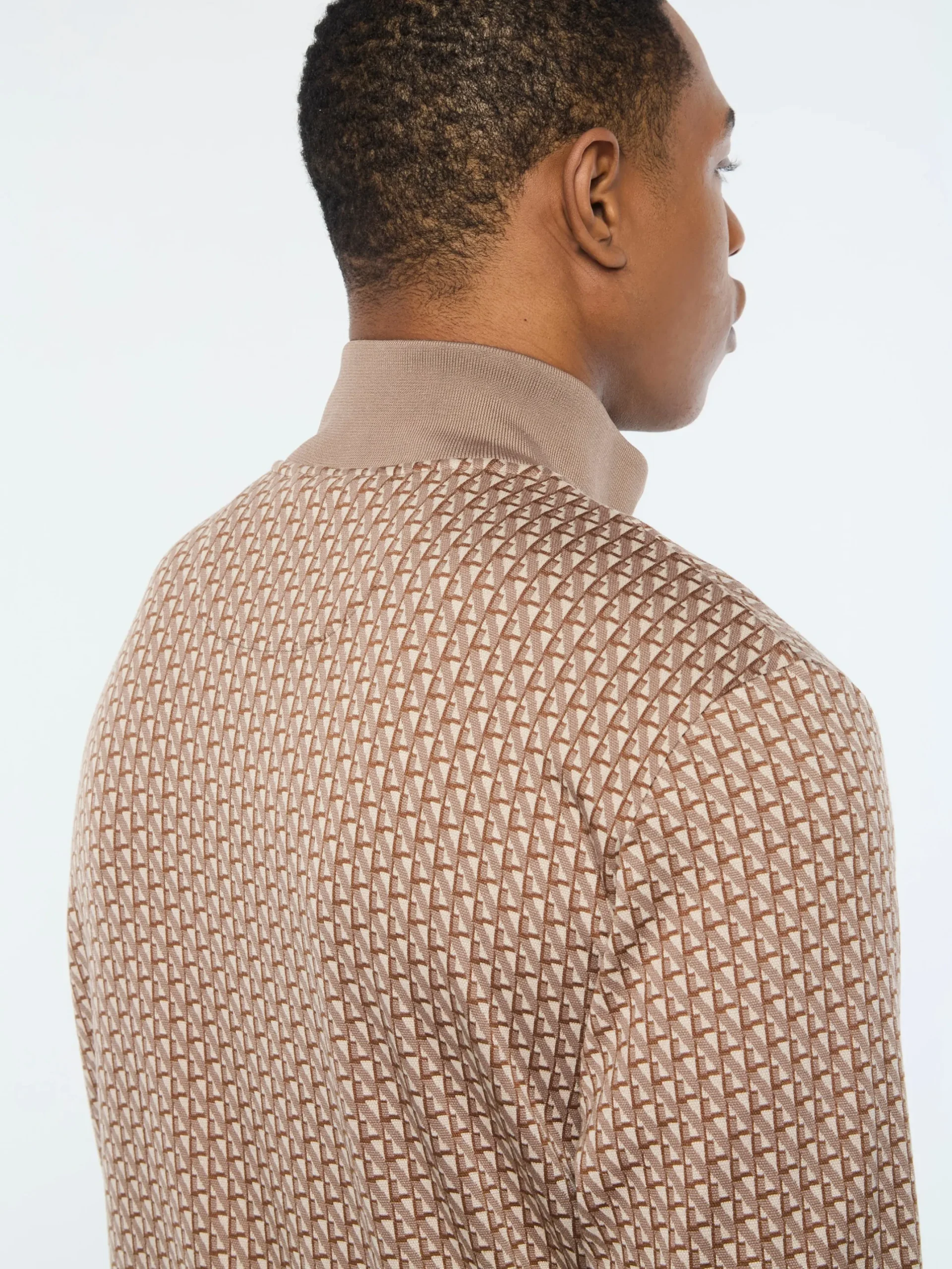 Paolo Knit Track Jacket- Taupe Grey