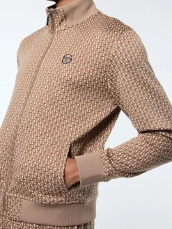 Paolo Knit Track Jacket- Taupe Grey