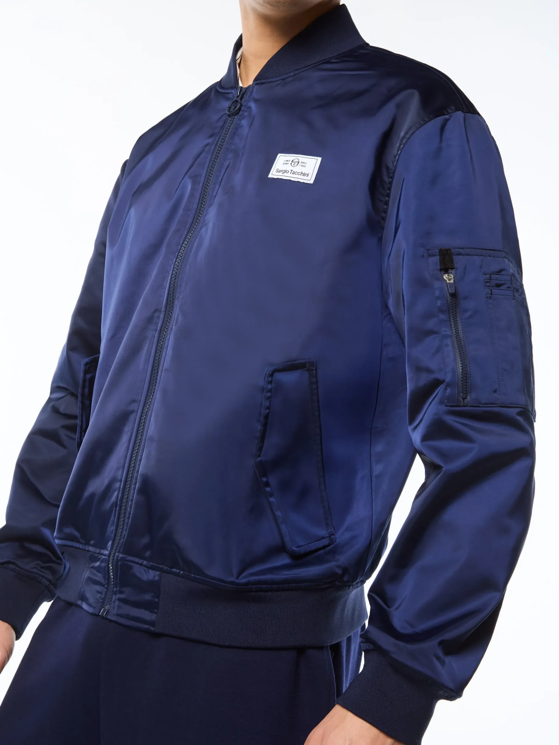 Piano Bomber Jacket-Maritime Blue