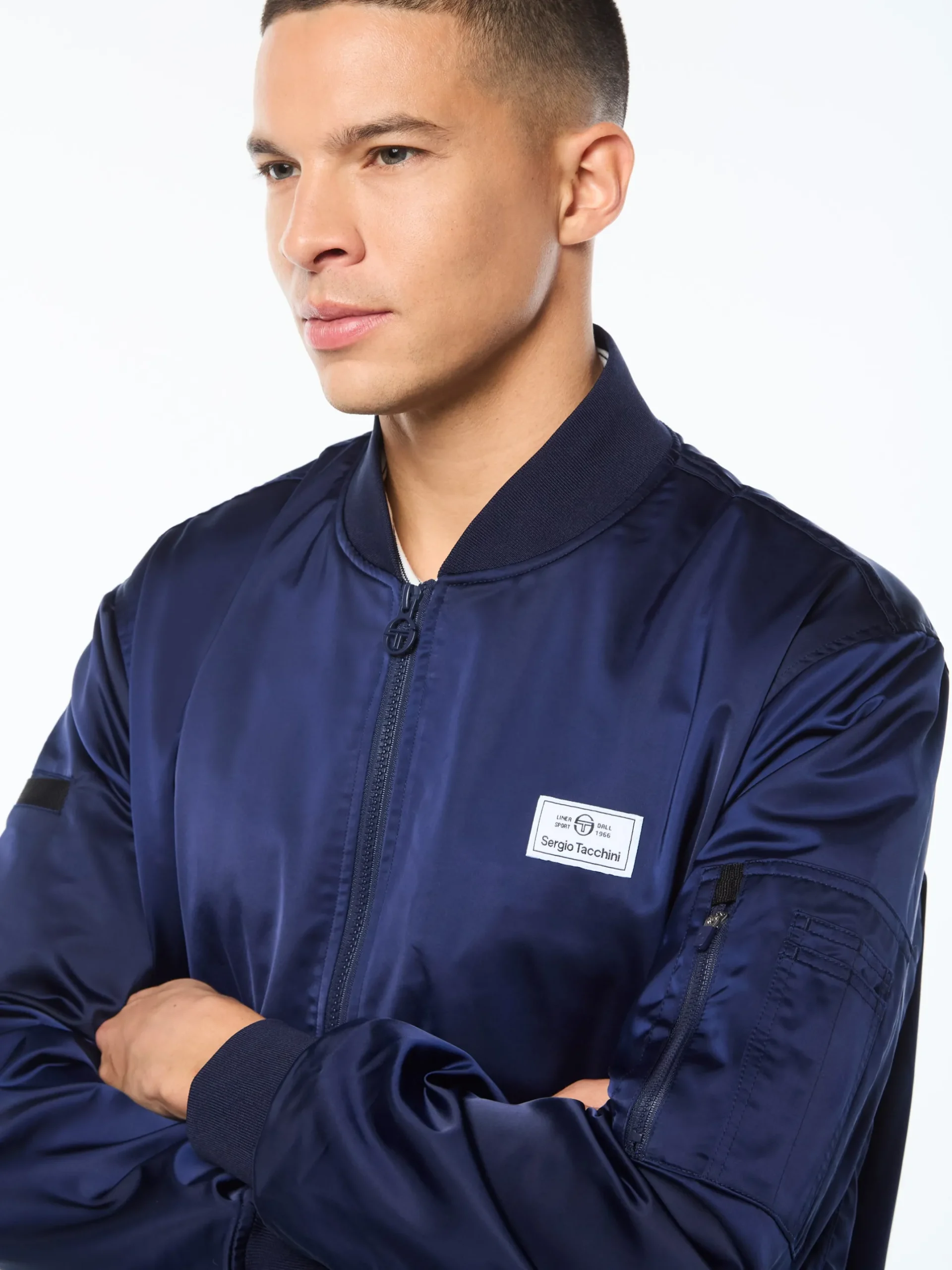 Piano Bomber Jacket-Maritime Blue