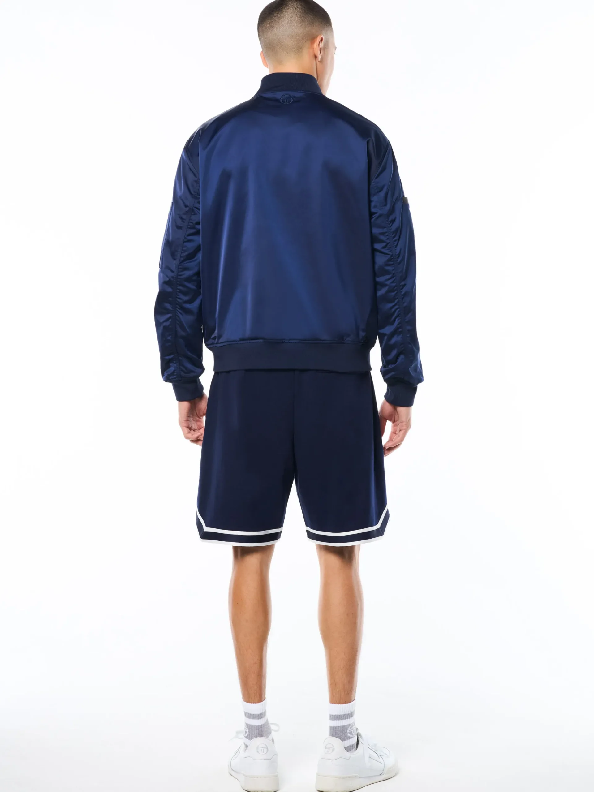 Piano Bomber Jacket-Maritime Blue