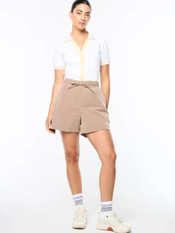 Pippa Track Short- Taupe Grey