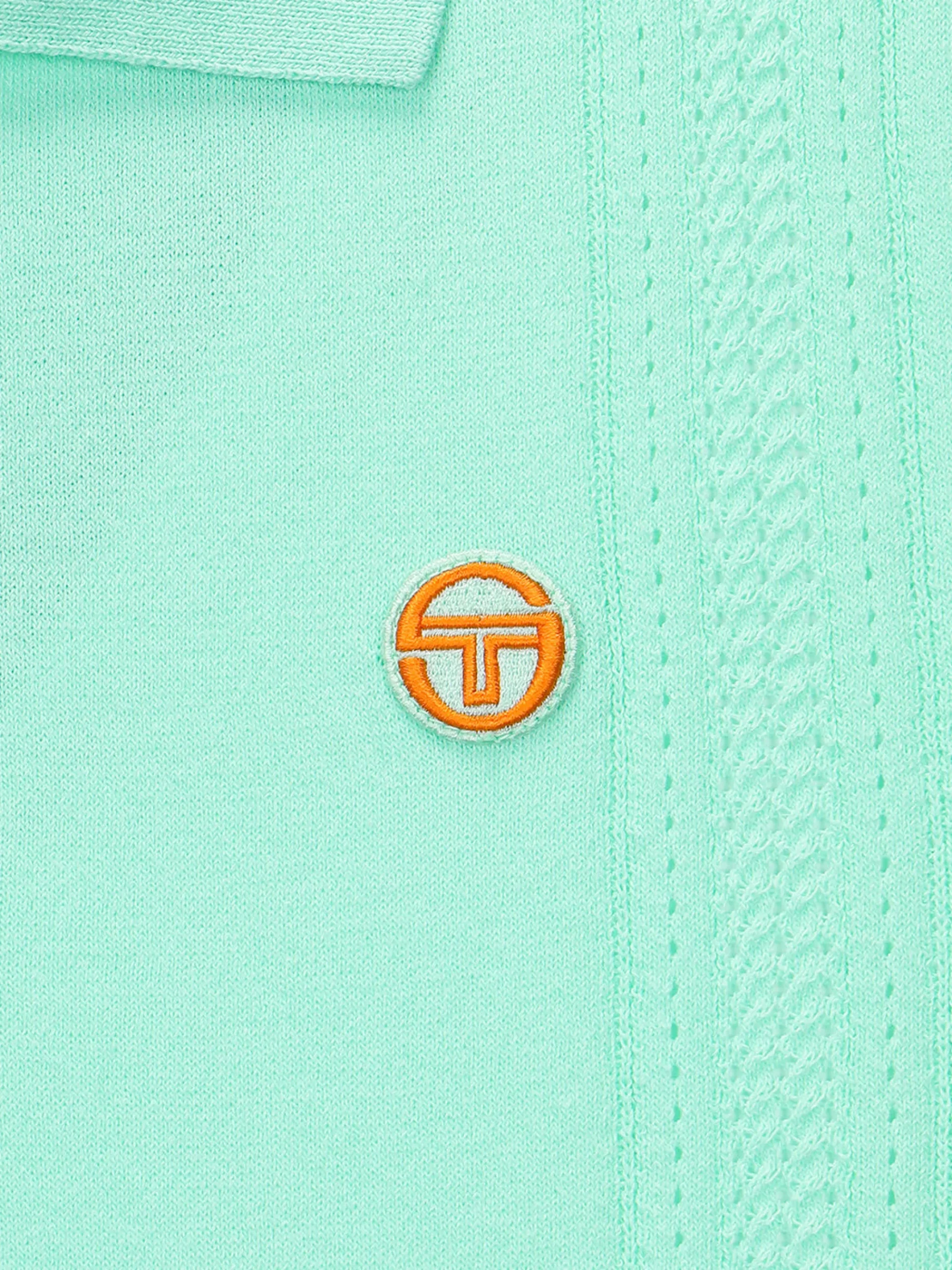 Preppy Knit Polo- Light Mint