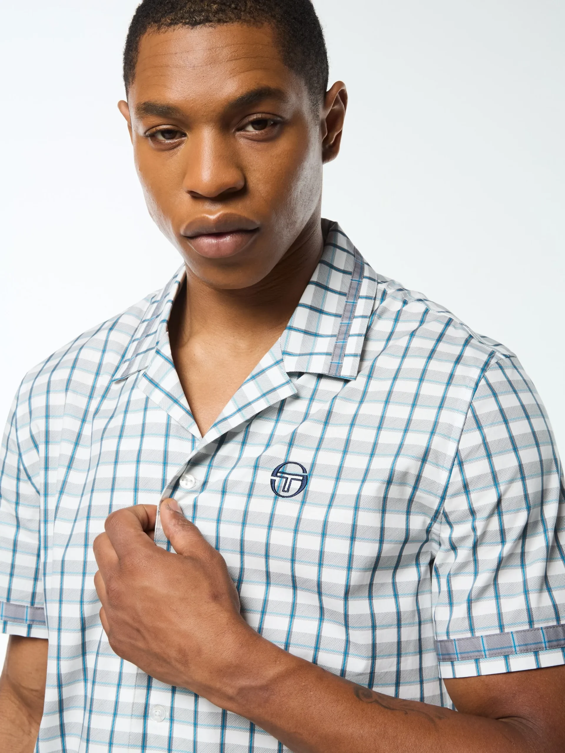 Quadretto Cabana Shirt- Brilliant White