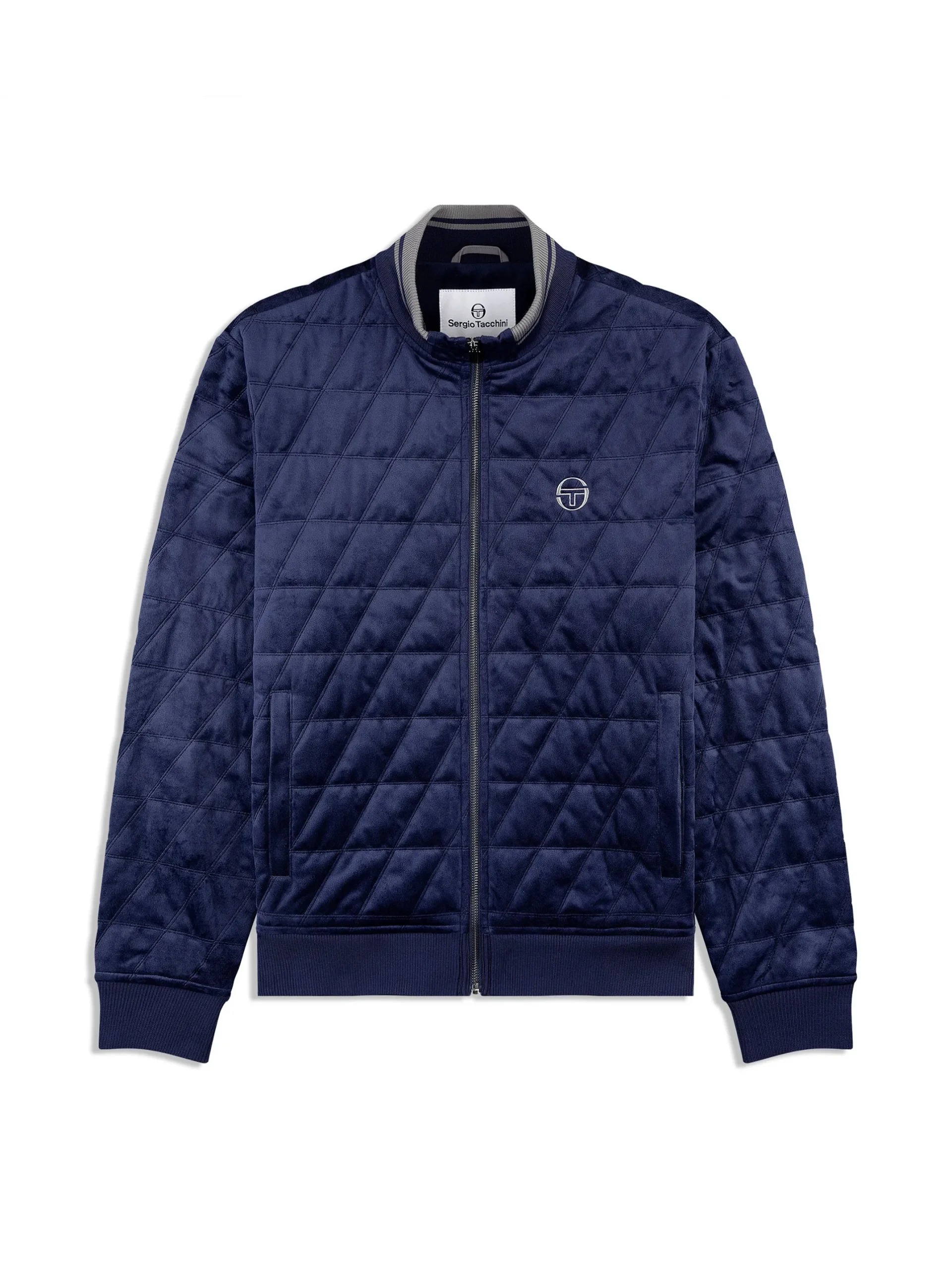 Redi Quilted Velour Bomber Jacket- Maritime Blue