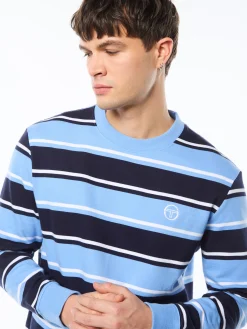 Strisce Stripe Crewneck-Maritime Blue