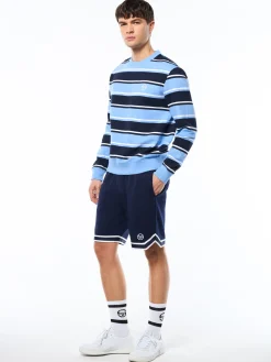 Strisce Stripe Crewneck-Maritime Blue