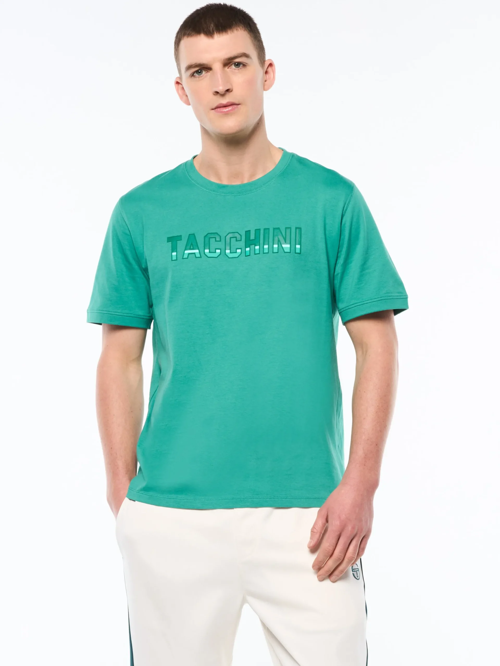 Strisce T-Shirt-Bottle Green