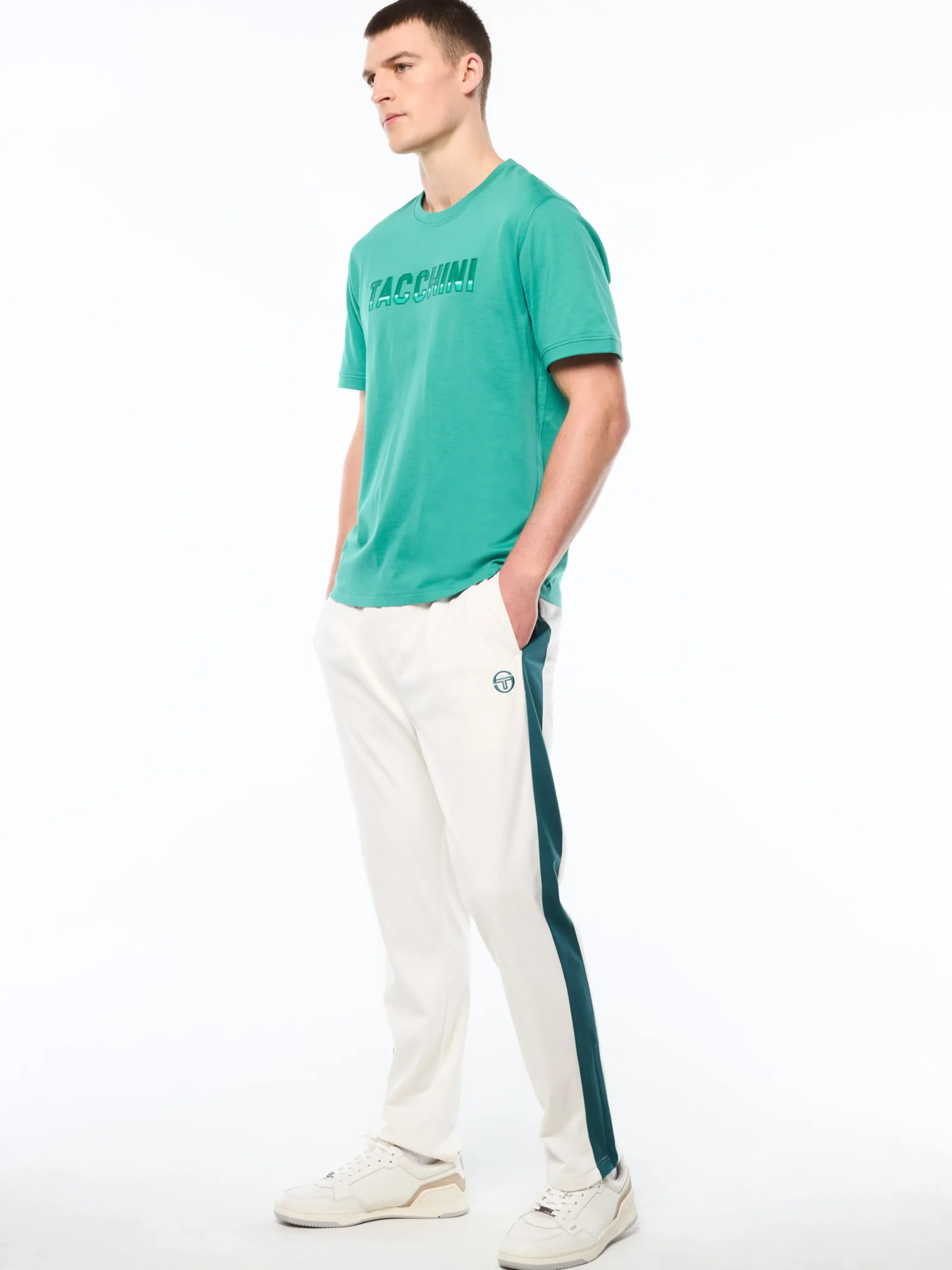 Strisce T-Shirt-Bottle Green