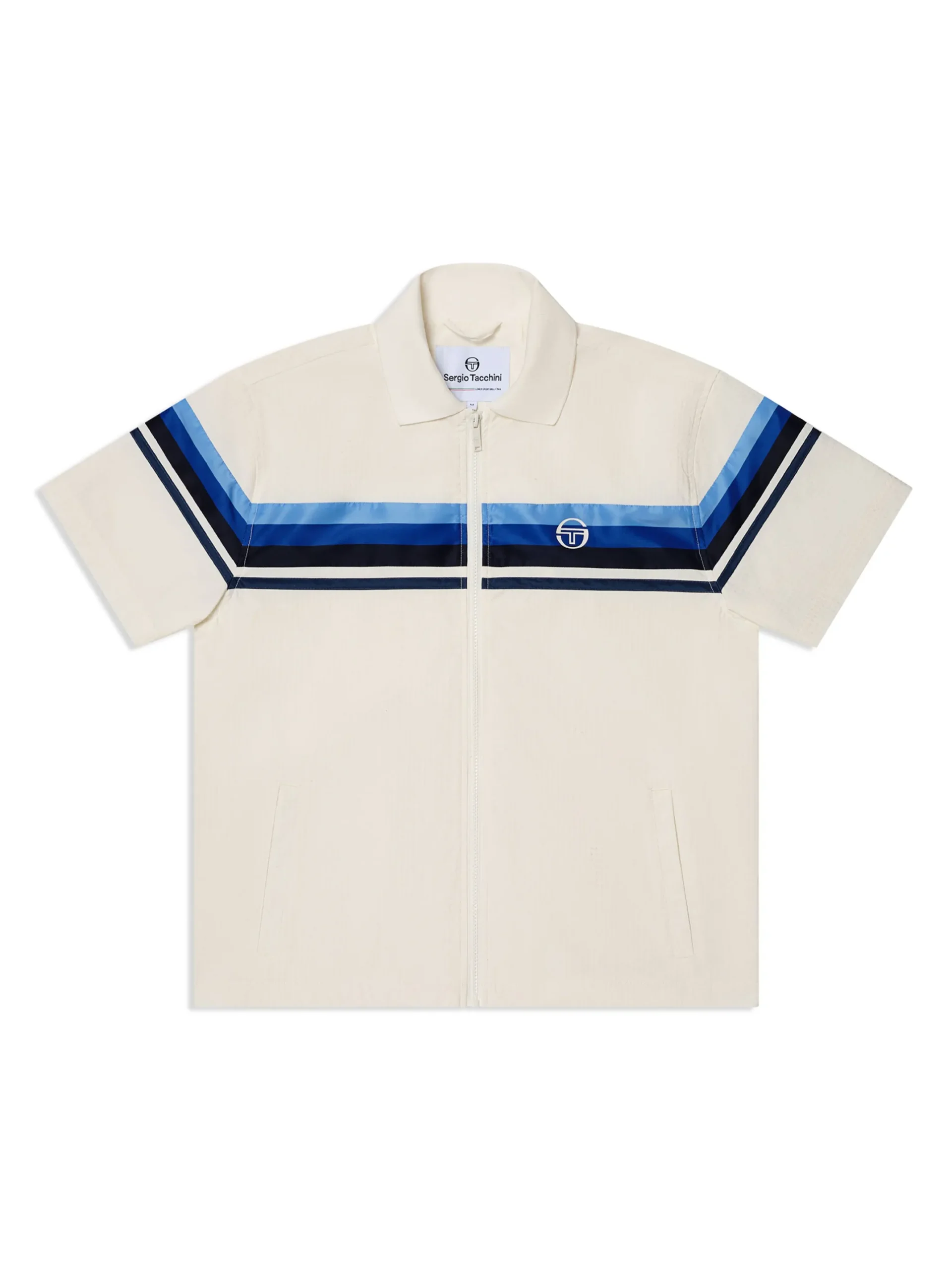 Striscia Short Sleeve Track Jacket-Gardenia