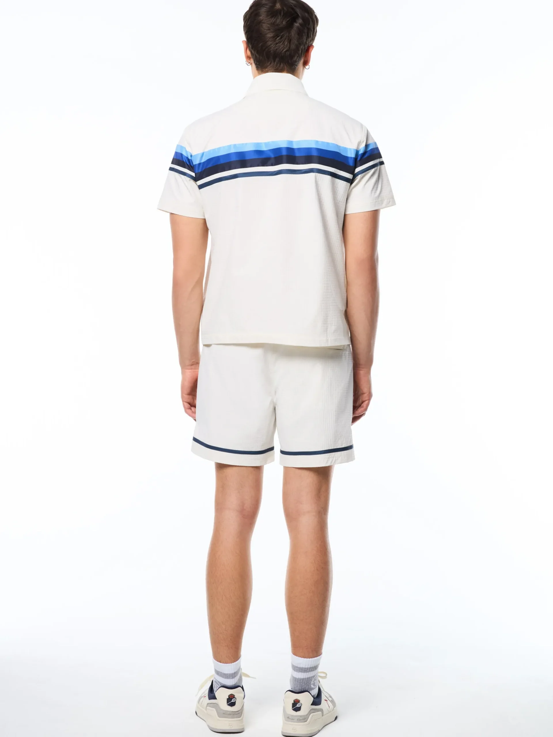 Striscia Short Sleeve Track Jacket-Gardenia