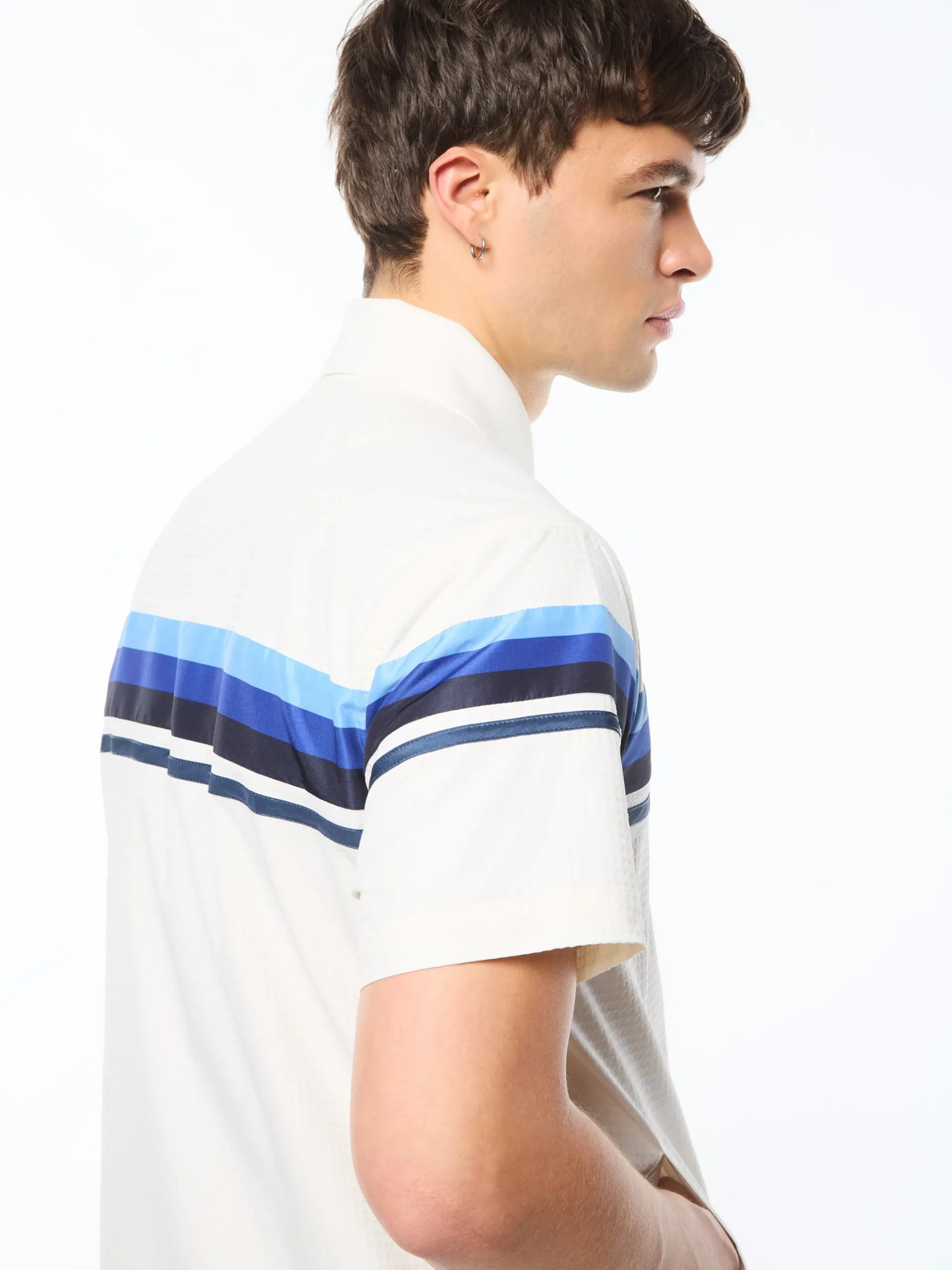 Striscia Short Sleeve Track Jacket-Gardenia