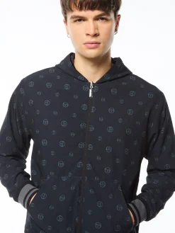 Viaggioa Reversible Velour Track Jacket-Black Beauty