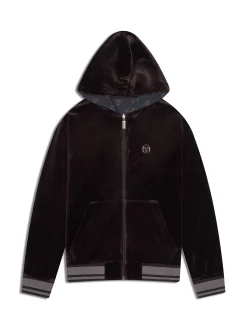 Viaggioa Reversible Velour Track Jacket-Black Beauty