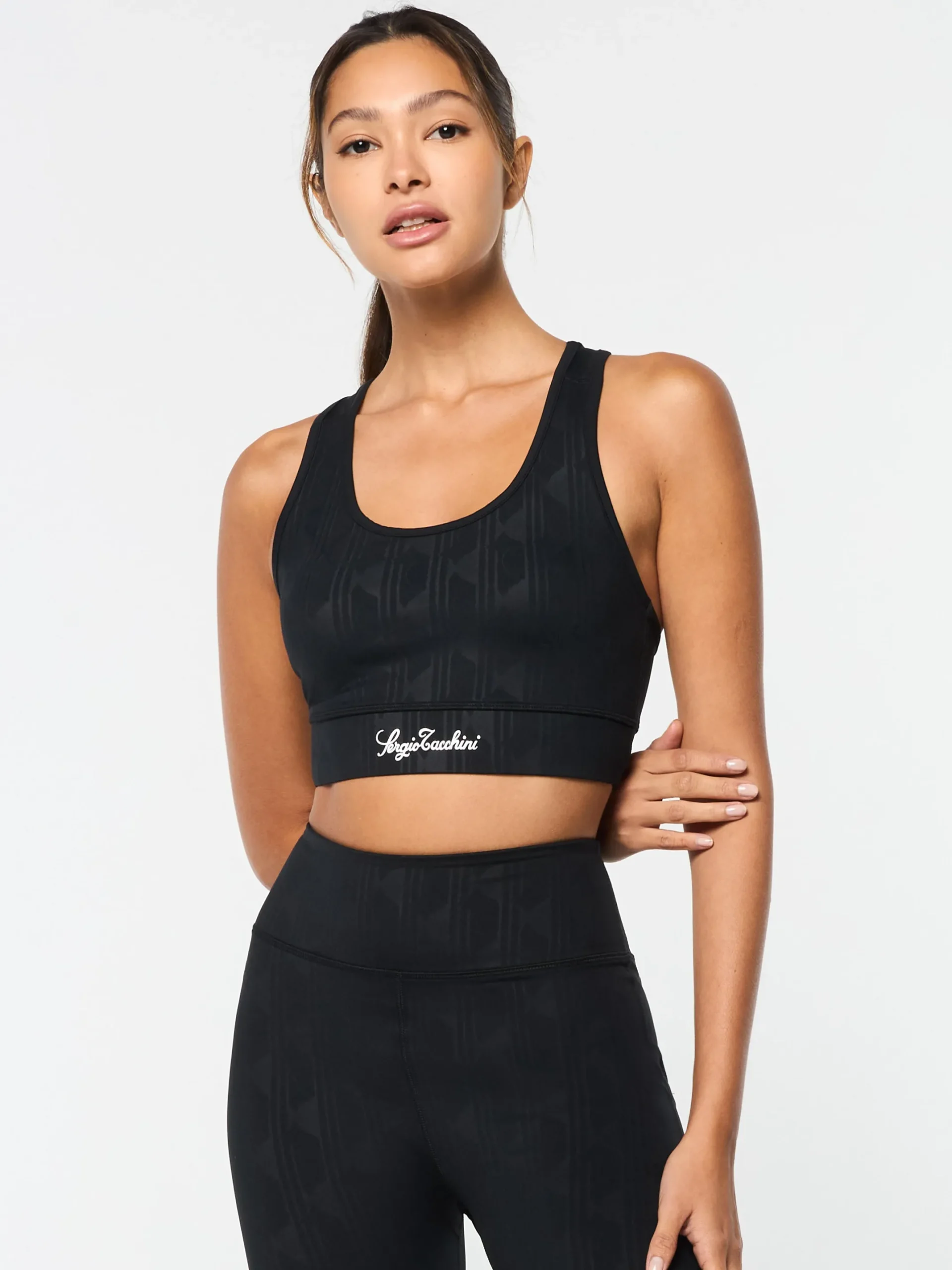 Viano Printed Sports Bra- Black Beauty
