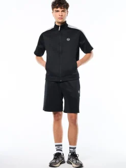 Viscotti Short Sleeve Track Jacket-Black Beauty