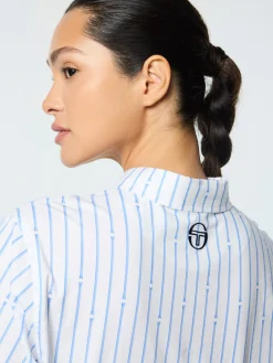 Women's Colonna Cropped Shirt- French Blue