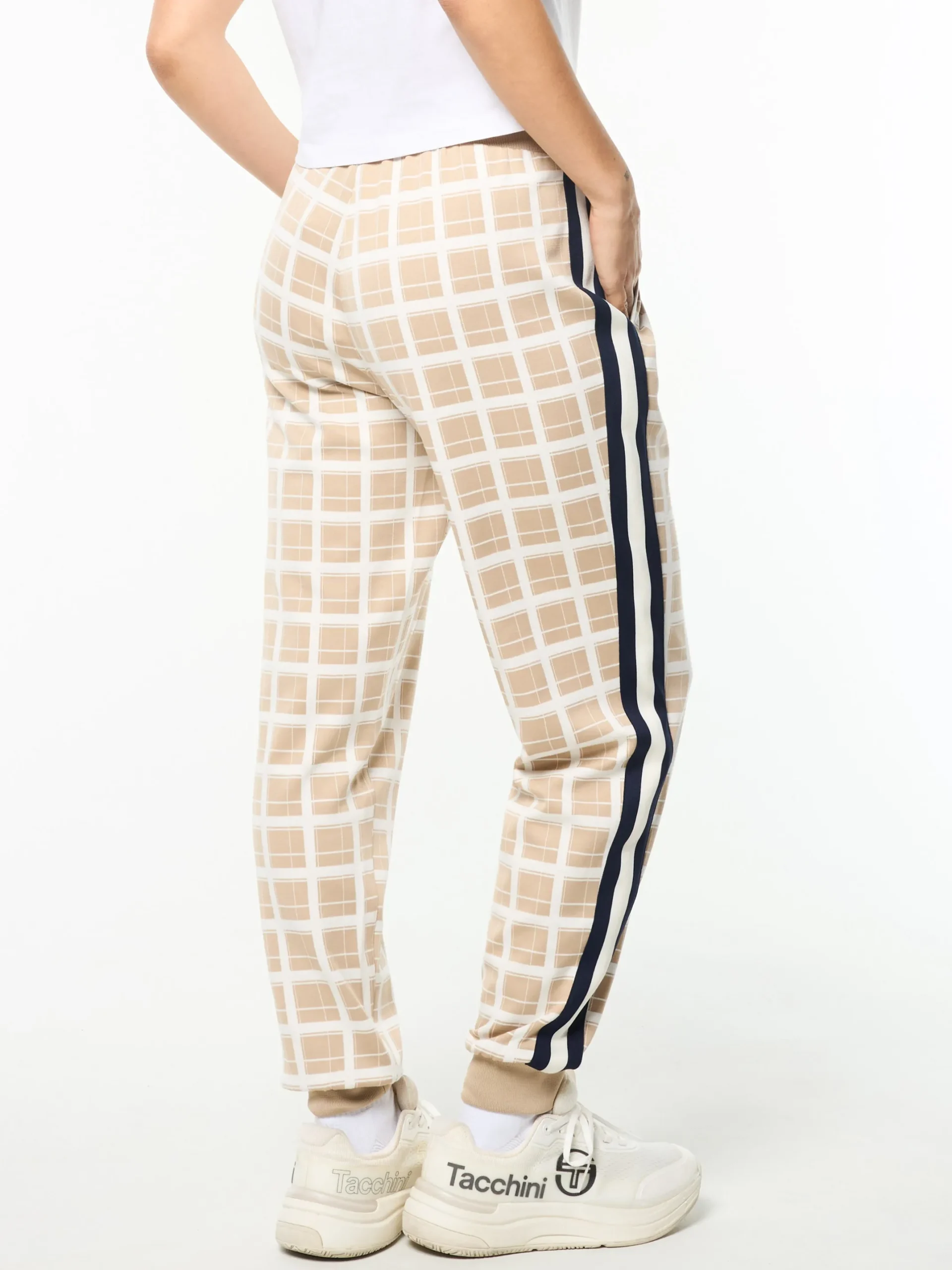 Women's Damarindo Check Track Pant- Humus