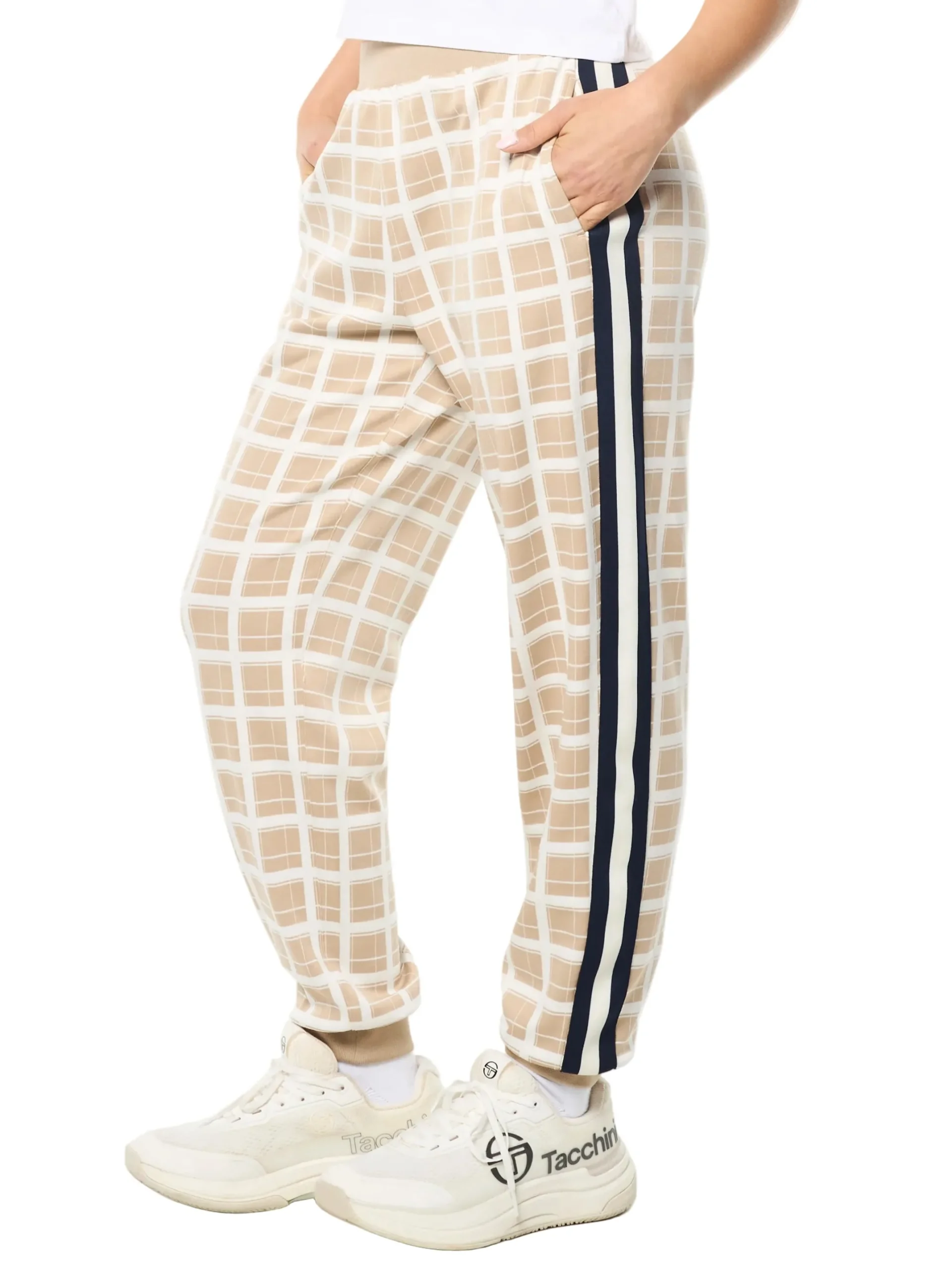 Women's Damarindo Check Track Pant- Humus