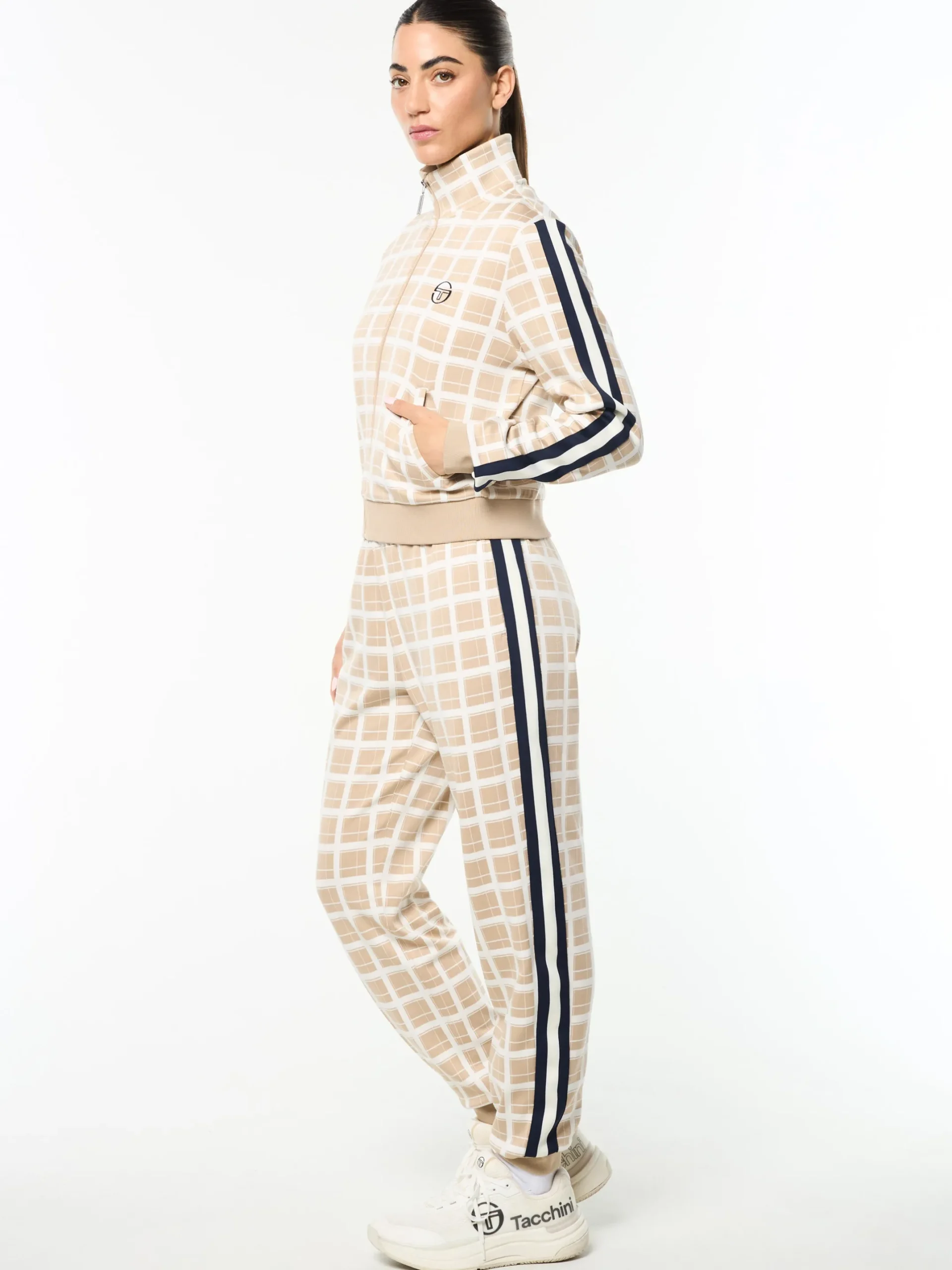 Women's Damarindo Check Track Jacket- Humus
