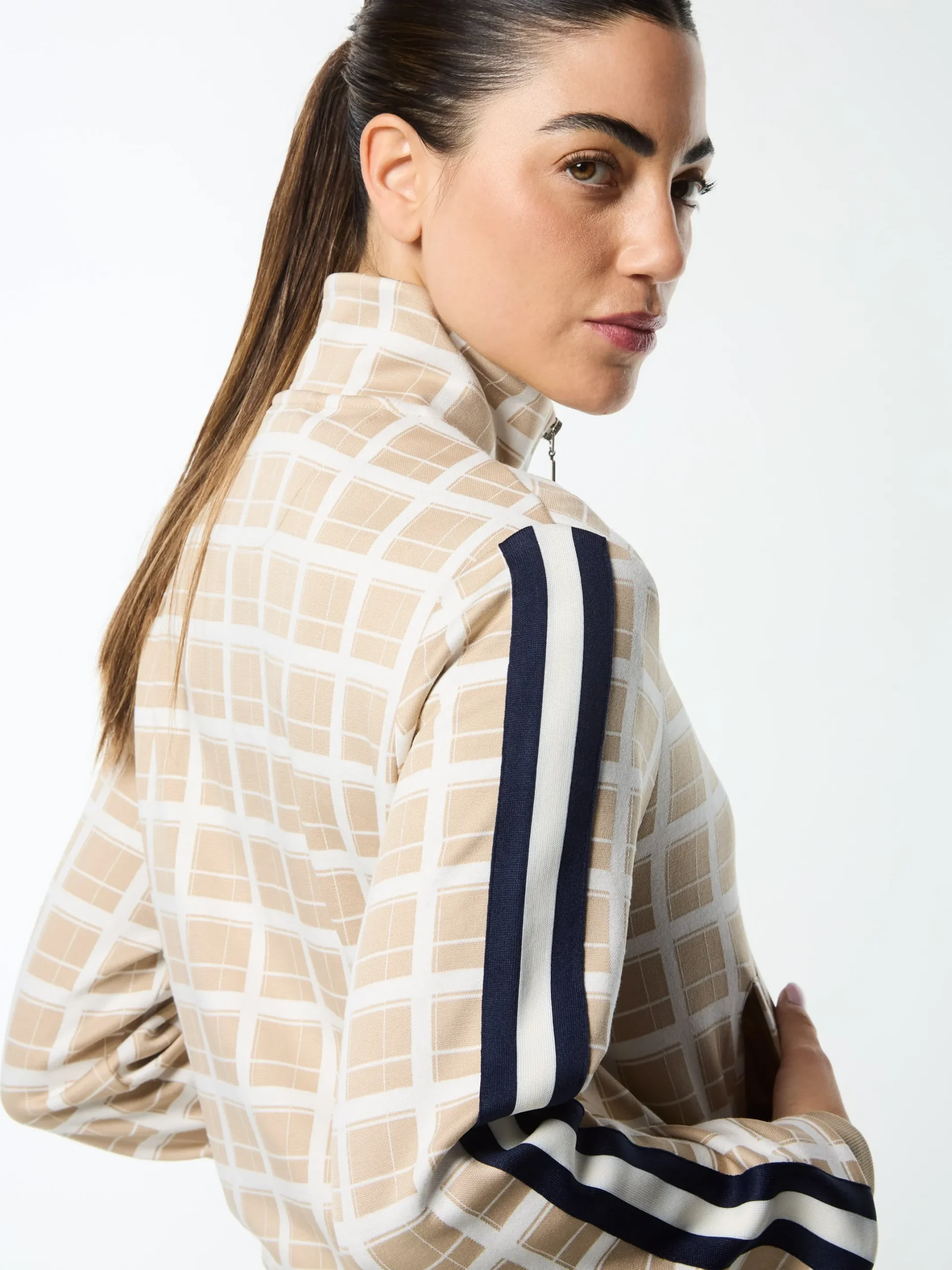Women's Damarindo Check Track Jacket- Humus