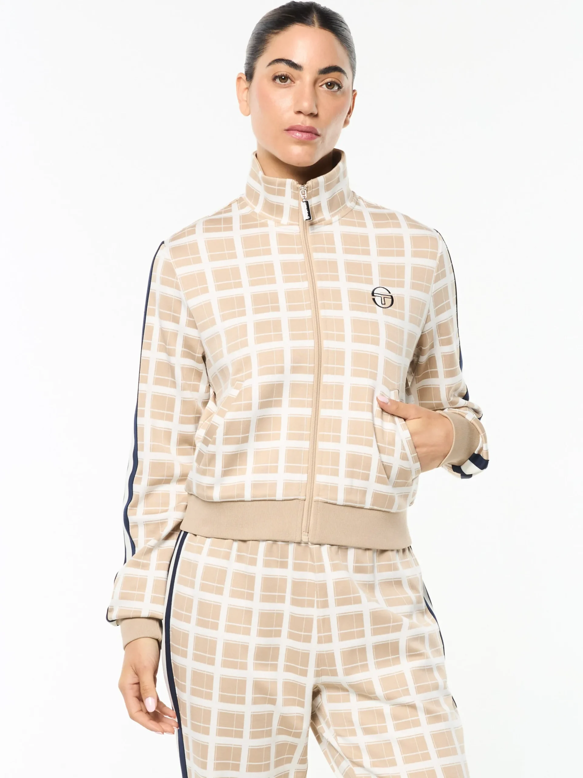 Women's Damarindo Check Track Jacket- Humus