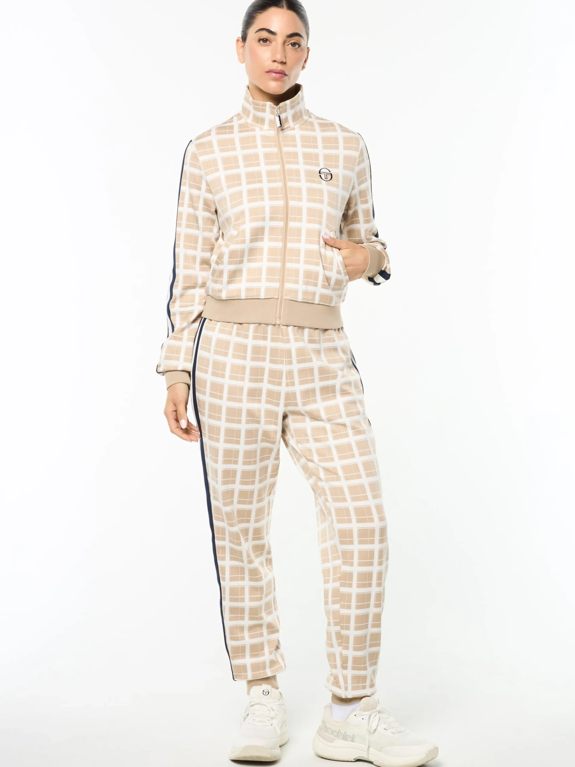 Women's Damarindo Check Track Jacket- Humus