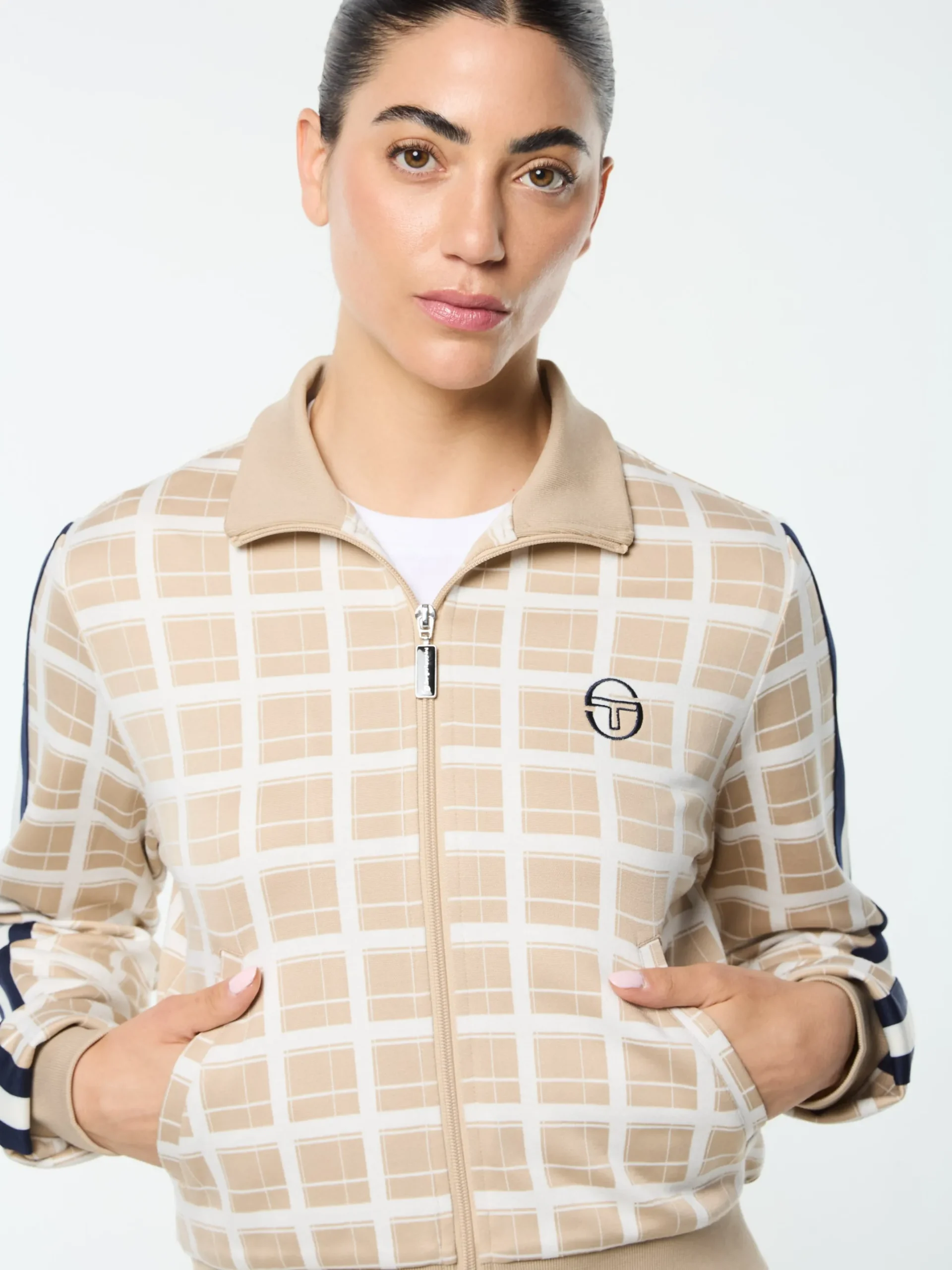 Women's Damarindo Check Track Jacket- Humus
