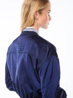 Women's Piano Bomber Jacket-Maritime Blue