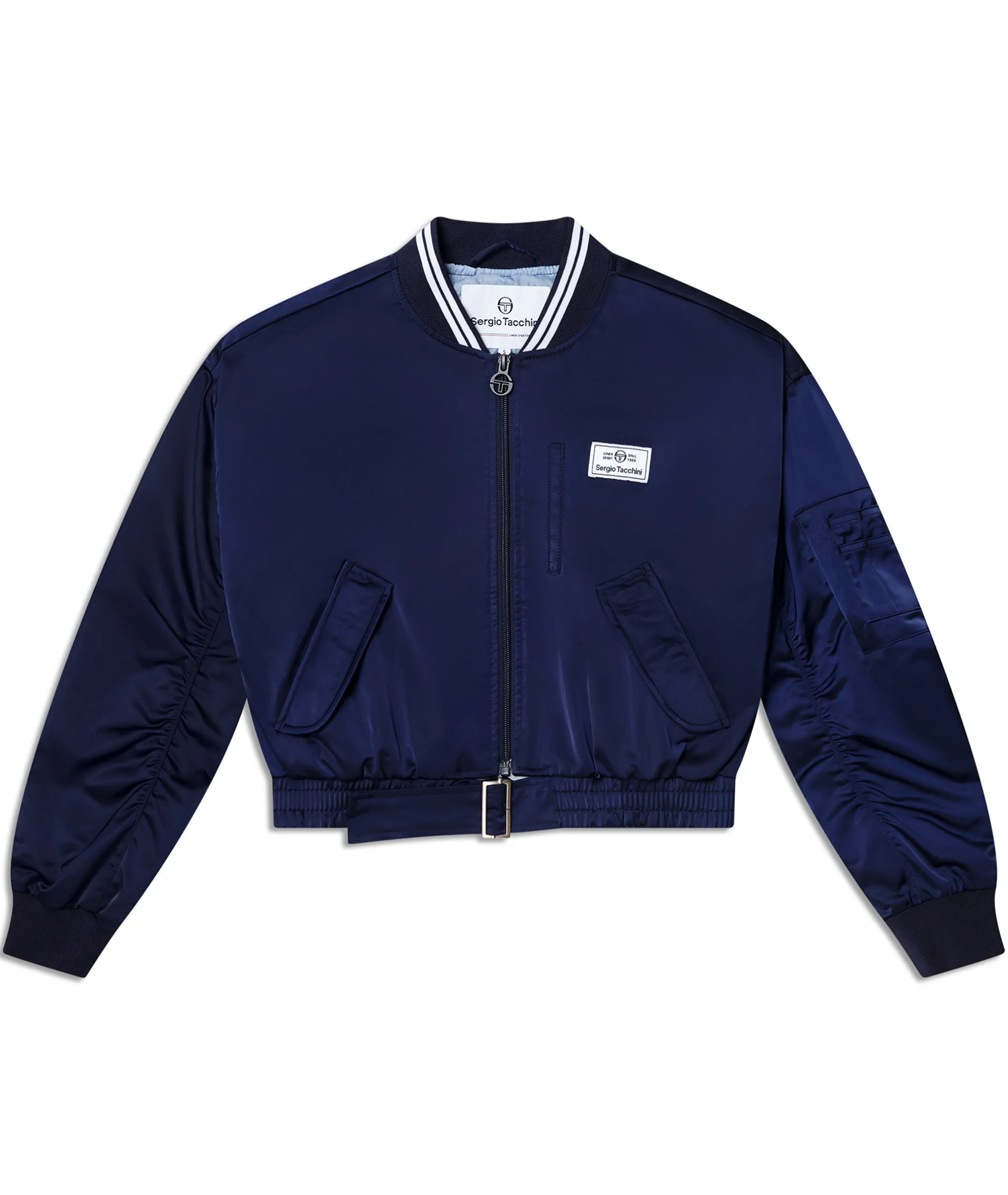 Women's Piano Bomber Jacket-Maritime Blue