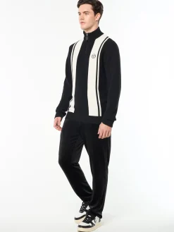 Young Line Knit Polo- Black/ Gardenia