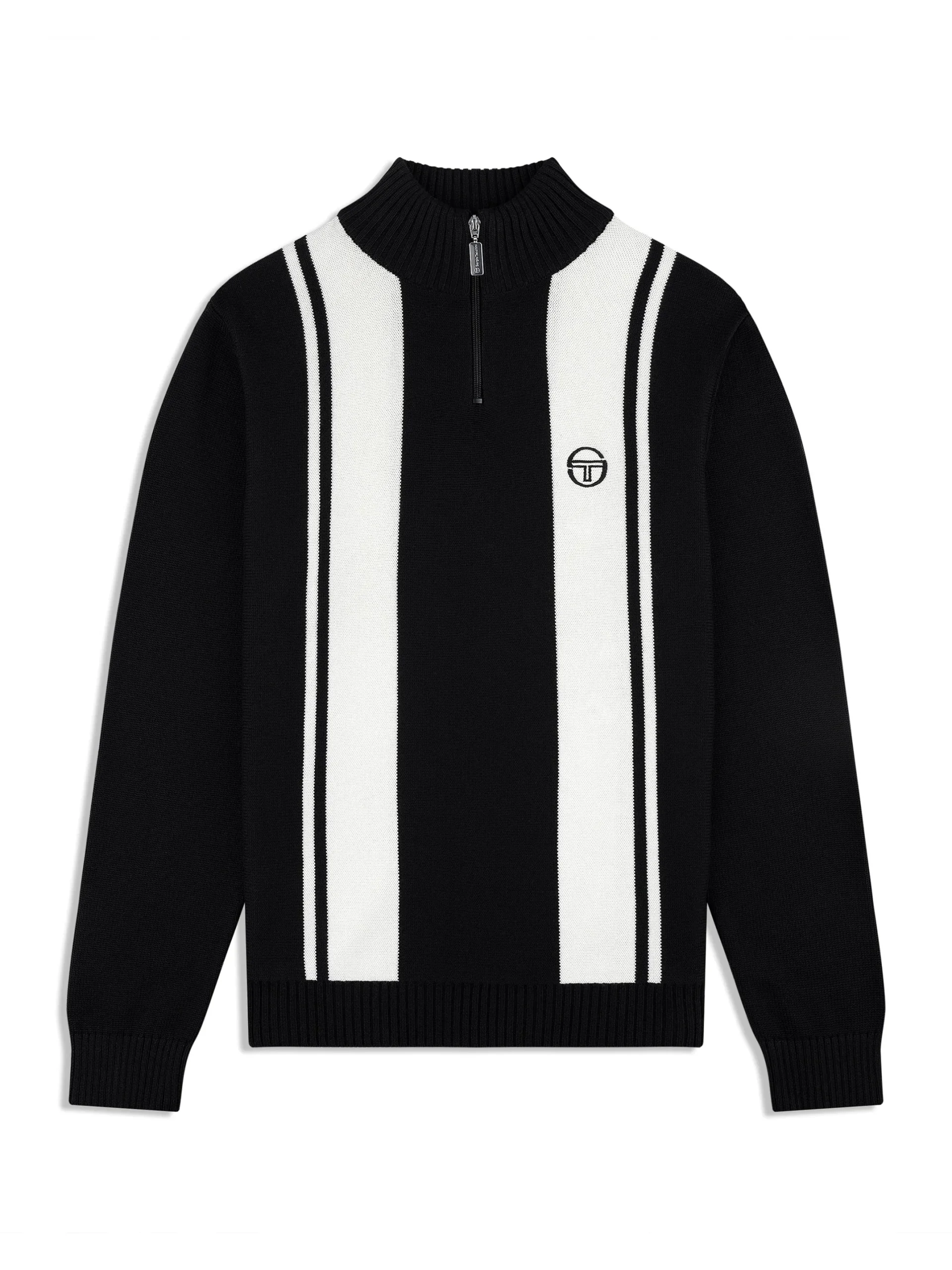 Young Line Knit Polo- Black/ Gardenia